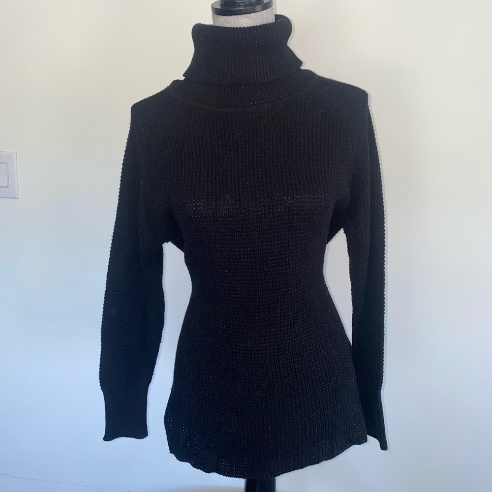 Black ribbed turtle neck